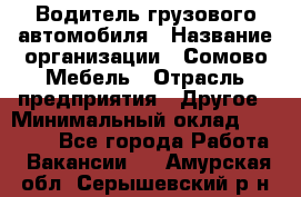 Водитель грузового автомобиля › Название организации ­ Сомово-Мебель › Отрасль предприятия ­ Другое › Минимальный оклад ­ 15 000 - Все города Работа » Вакансии   . Амурская обл.,Серышевский р-н